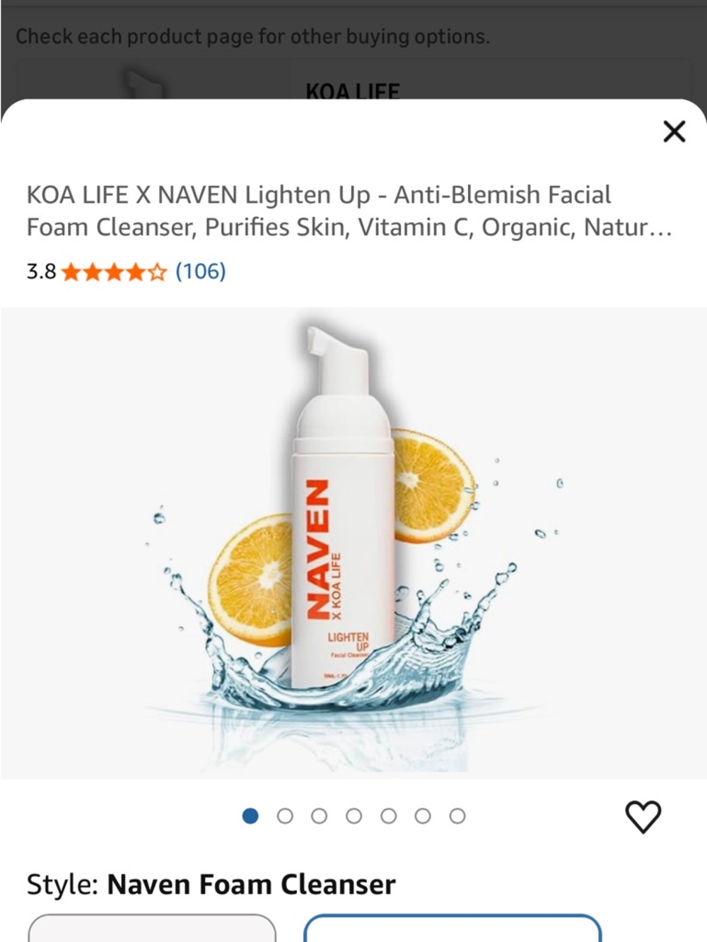 Naven Facial Foam Cleanser - White with Orange Accents